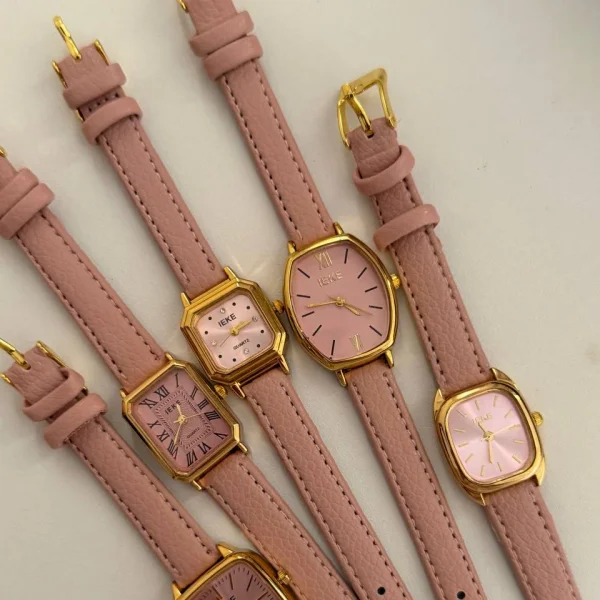 ساعة جلد Dusty Pink